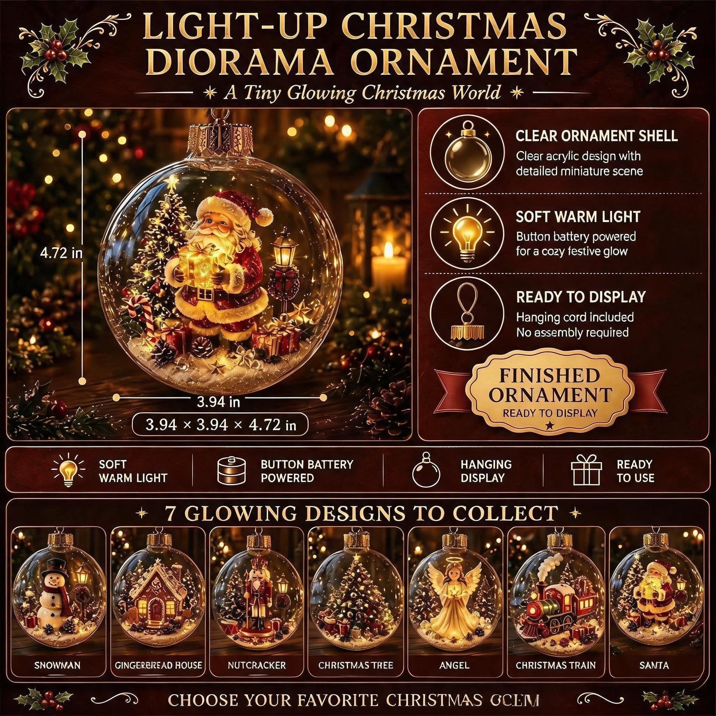 🎁Glowing Christmas Diorama Ornament