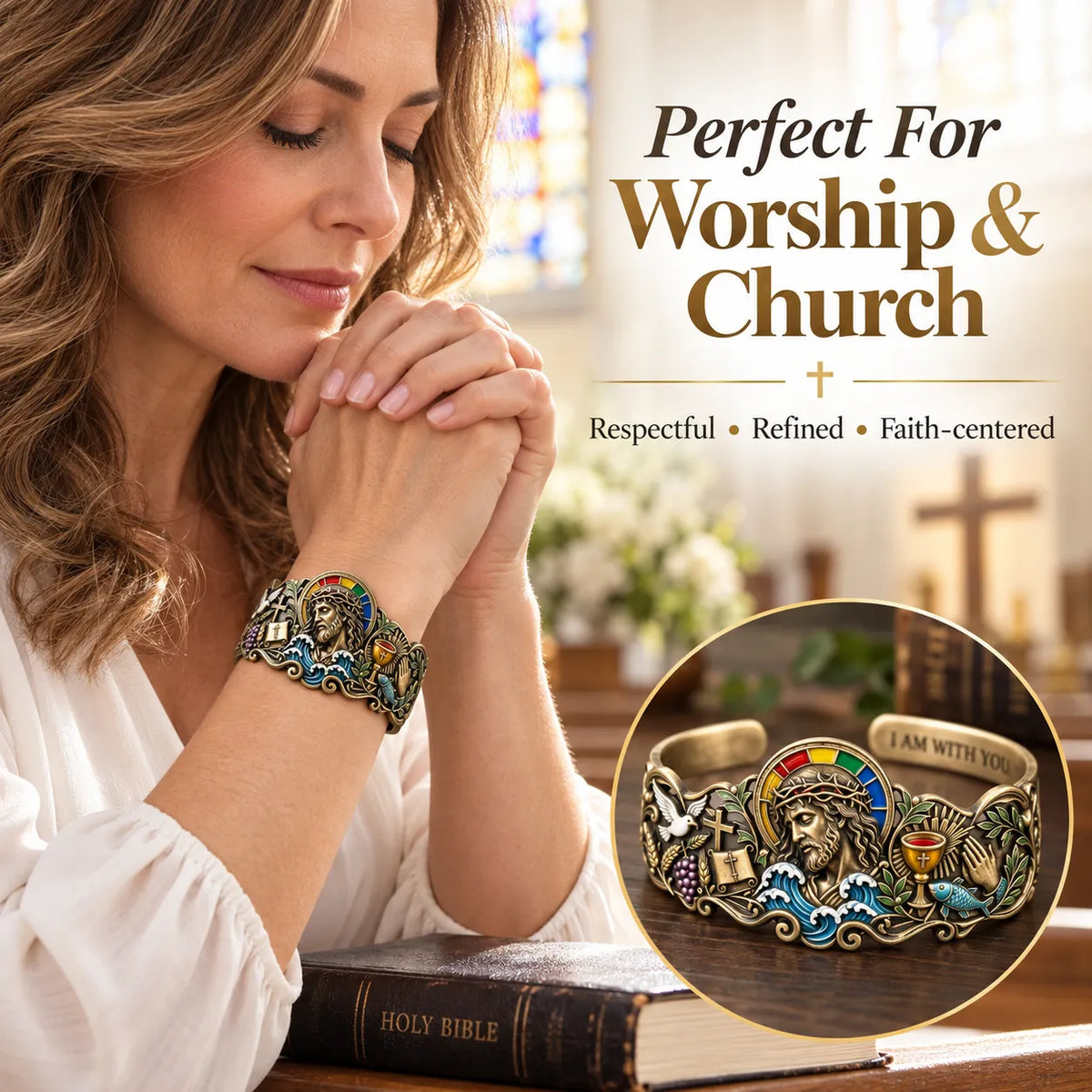 ✝️🙏 Walk by Faith Scripture Cuff – Vintage-Inspired Christian Bracelet with a Meaningful Message