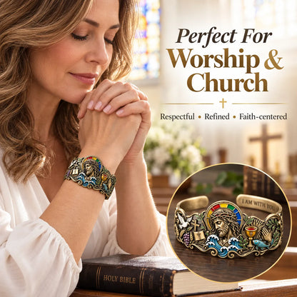 ✝️🙏 Walk by Faith Scripture Cuff – Vintage-Inspired Christian Bracelet with a Meaningful Message