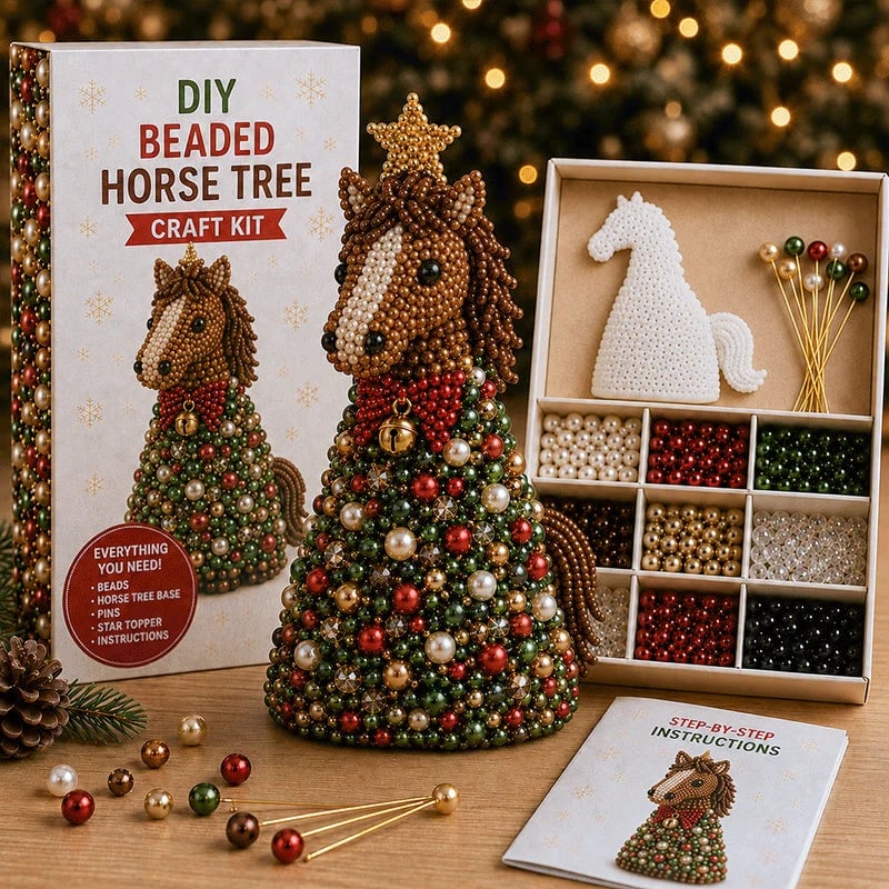 🔥HOT SALE 49% OFF🎁 🐾 Animal-Themed Beaded Christmas Tree DIY Kit🦊