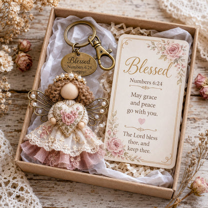 🪽 Faith Angel Keychain Gift Set - A Little Angel of Faith, Comfort & Love💛