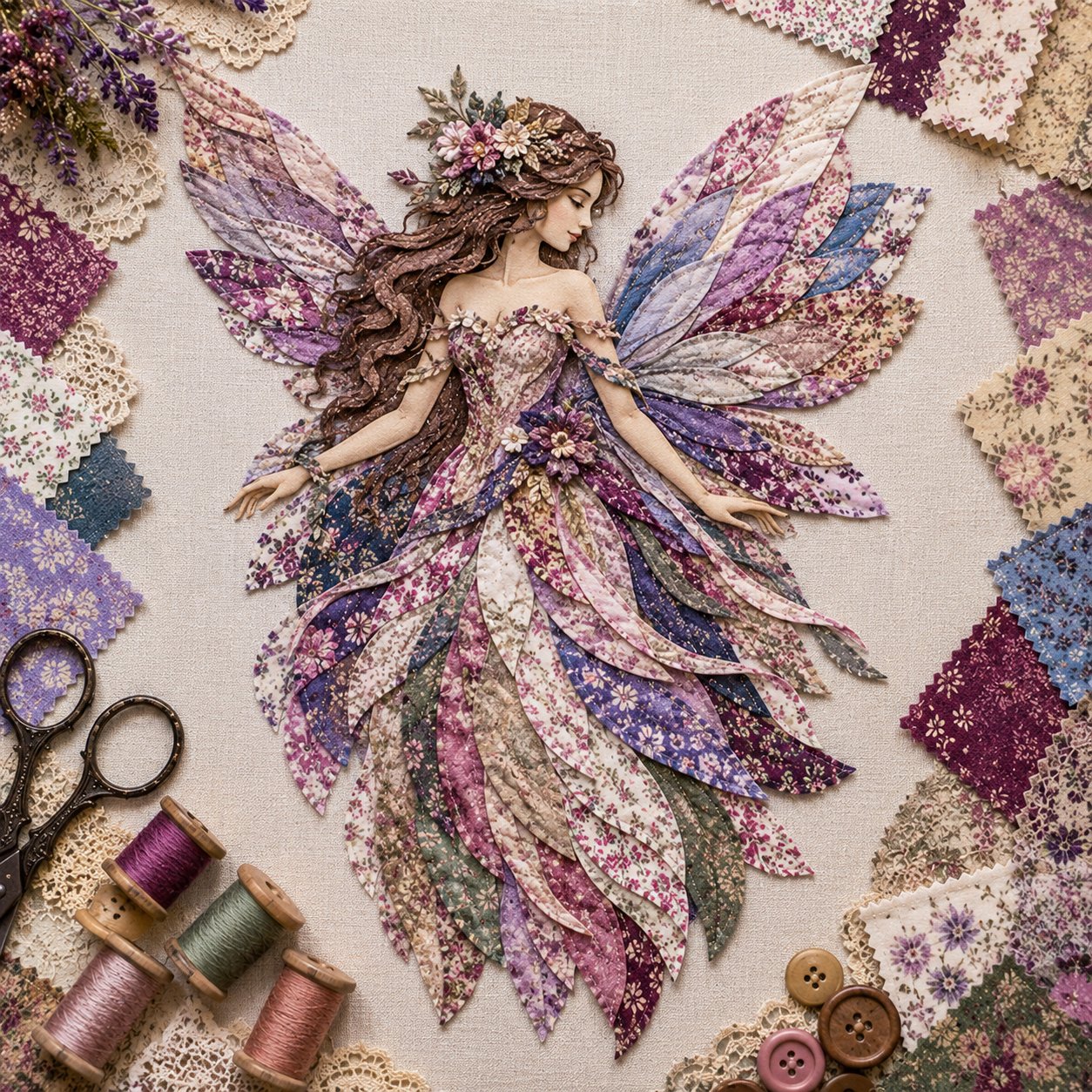 🧚‍♀️🌸 Premium Fairy Patchwork DIY Kit | Handmade Fantasy Wall Decor ✨