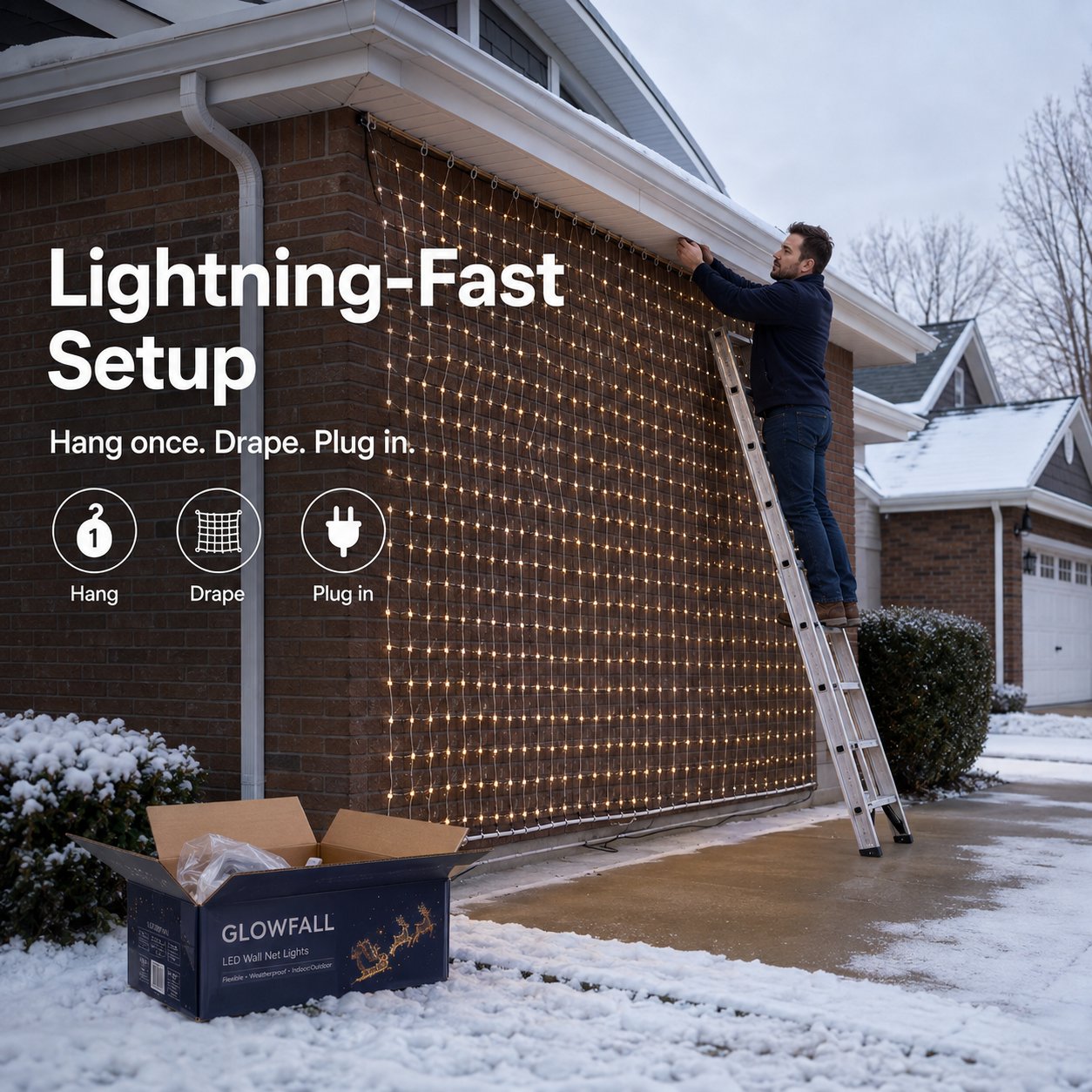 🎄✨Christmas LED House Net & Smart Outdoor Wall Curtain Light
