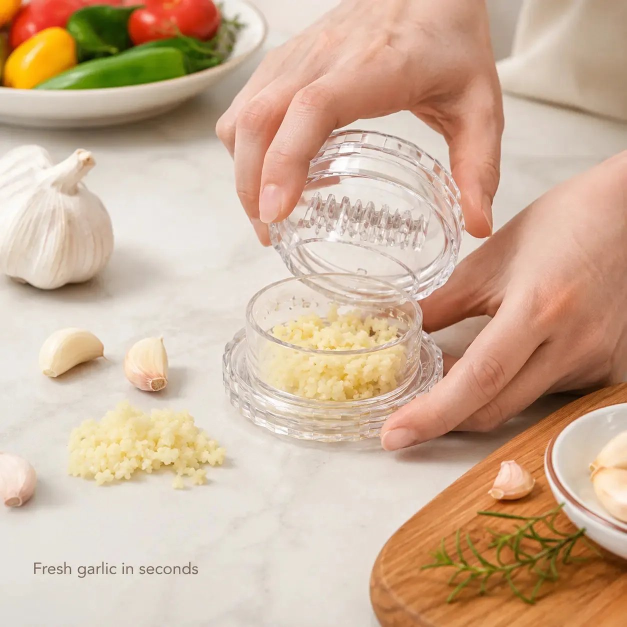 Clear Manual Garlic Twister and Ginger Mincer Tool