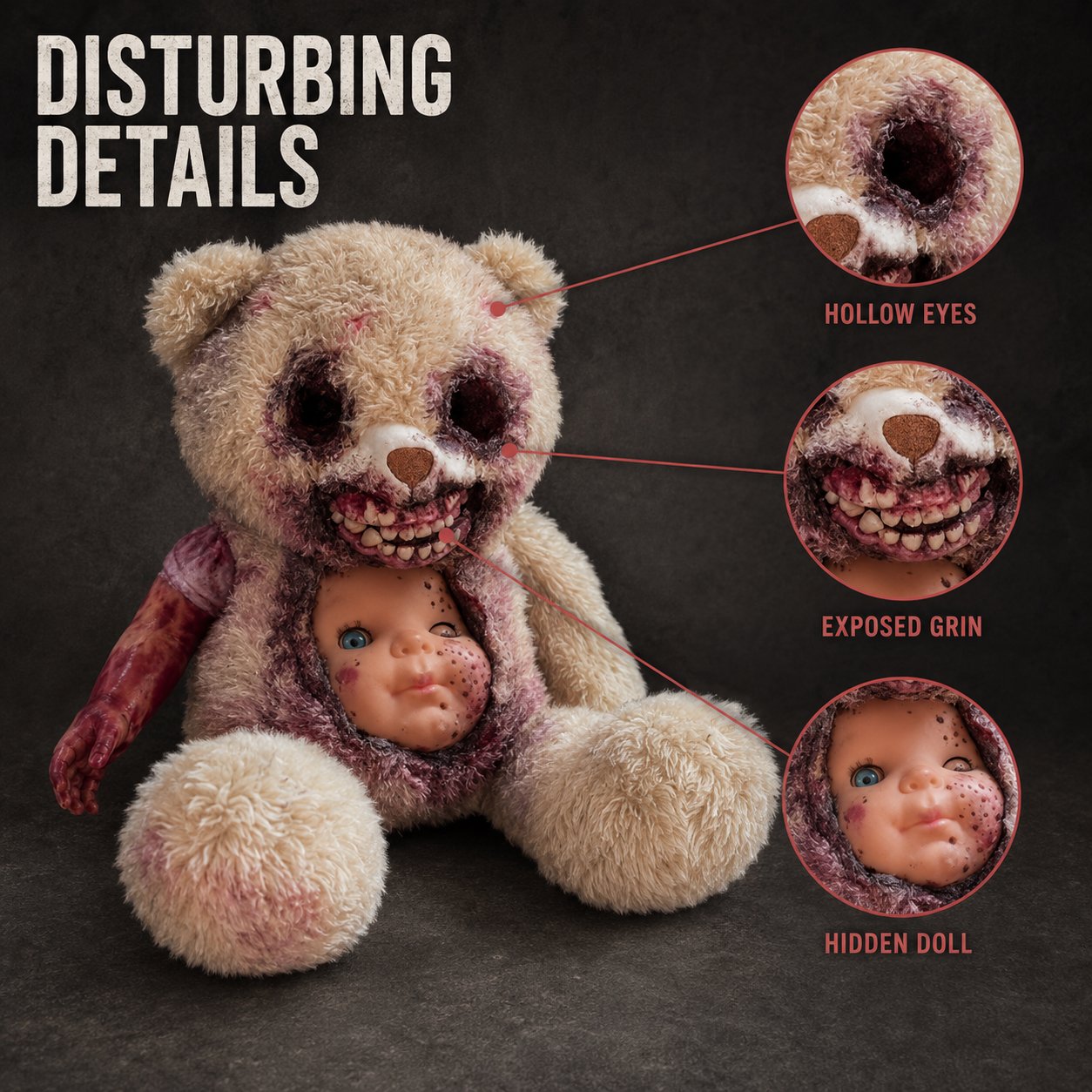 Creepy Reveal Horror Teddy Bear 🧸