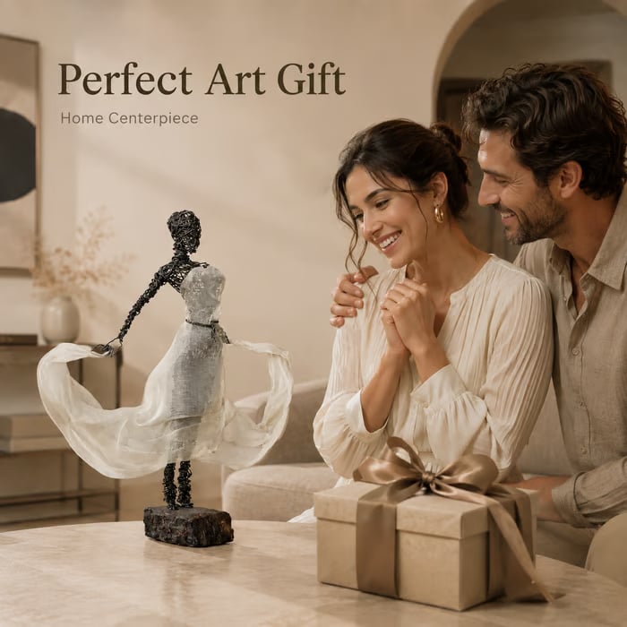 ✨Wire Female Ballet Sculpture | Unique Handcrafted Art Ornament, Elegant Decor for Living Room & Art Lovers