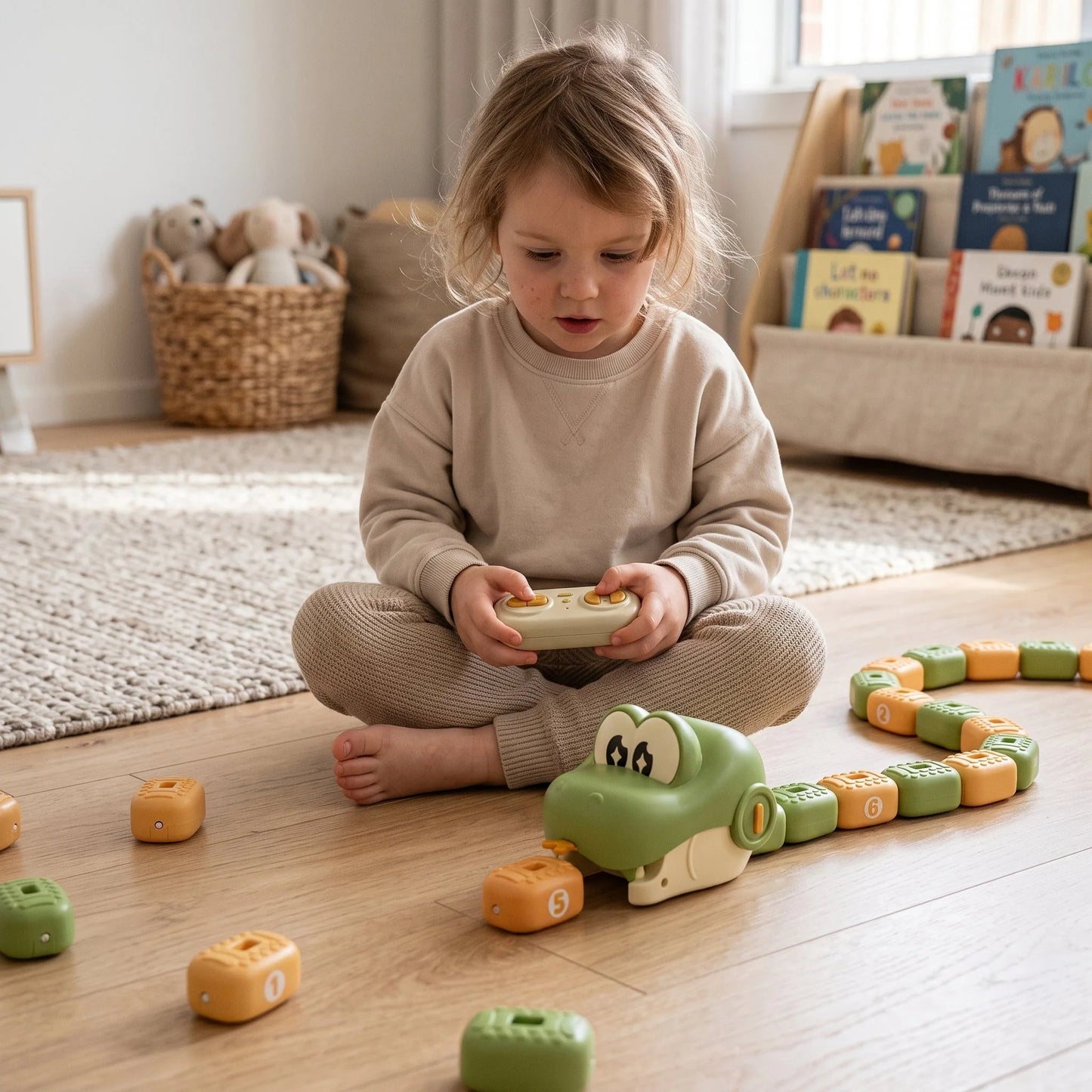 🐍🧲 Remote-Controlled Magnetic Feeding Snake Game – Chase, Collect & Play