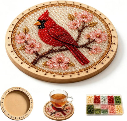 🧵💖 DIY Handmade Floral Beaded Coaster Kit – Relax, Create & Decorate Your Home