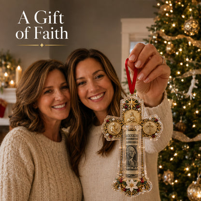 Christian Cash Gift Christmas Ornament – Faith-Inspired Money Holder Keepsake