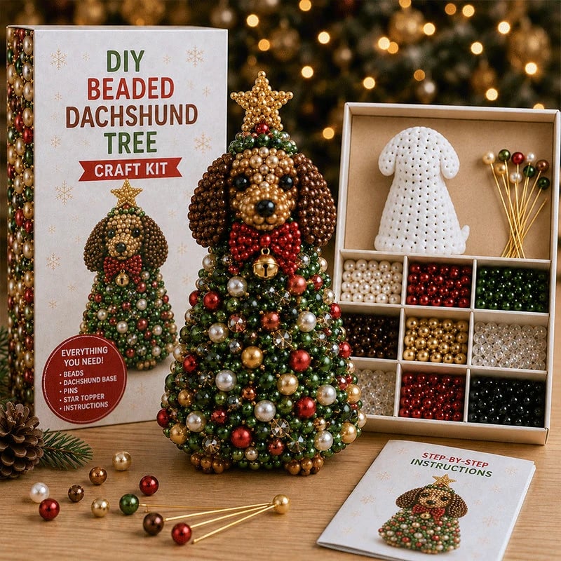 🔥HOT SALE 49% OFF🎁 🐾 Animal-Themed Beaded Christmas Tree DIY Kit🦊