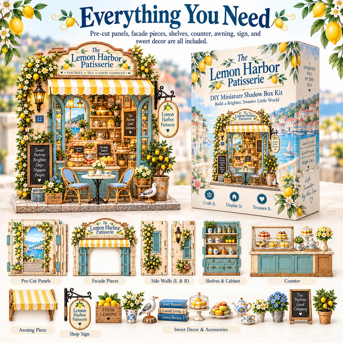 🌊🦪 The Seabreeze Oyster Café™-DIY 3D Miniature Coastal Café Kit