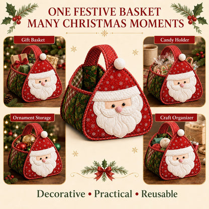 🎄🧺 Cozy Christmas Quilted Basket – DIY Sewing Project or Ready-Made Holiday Storage