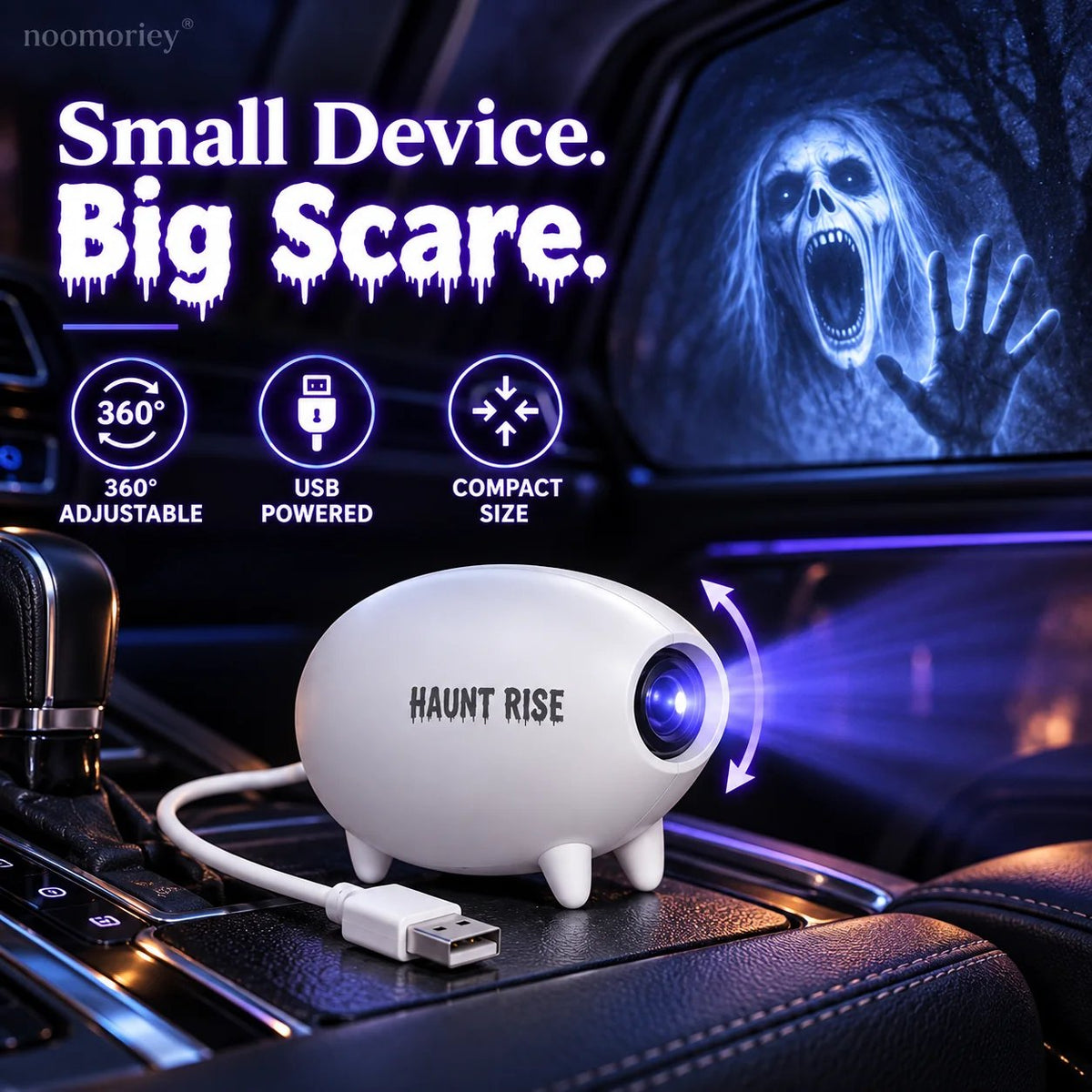 🎃 Halloween-Fensterprojektor ✨ 16 gruselige Filme – USB-betriebene Halloween-Dekoration