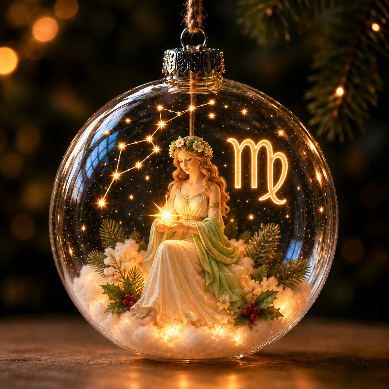 ✨ Lighted Zodiac Christmas Ornament