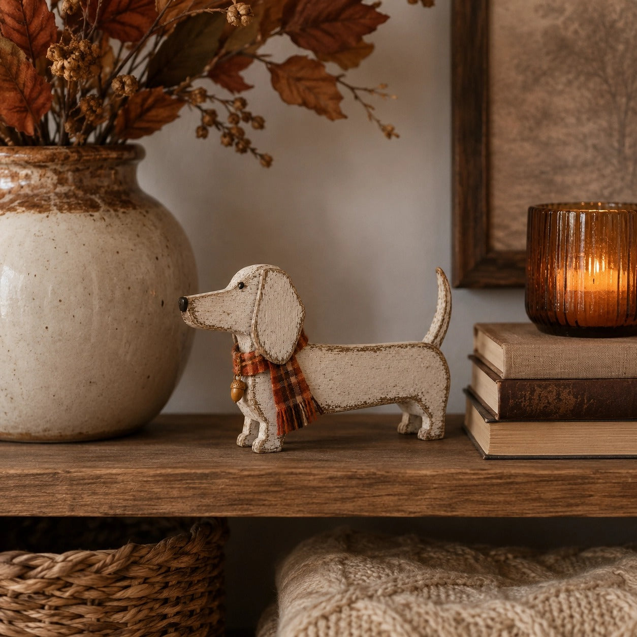Autumn Dachshund Wooden Decor