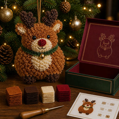 🎄🧵 Cozy Christmas Fabric Poke Ornament Kit – Create Your Own 3D Holiday Keepsake
