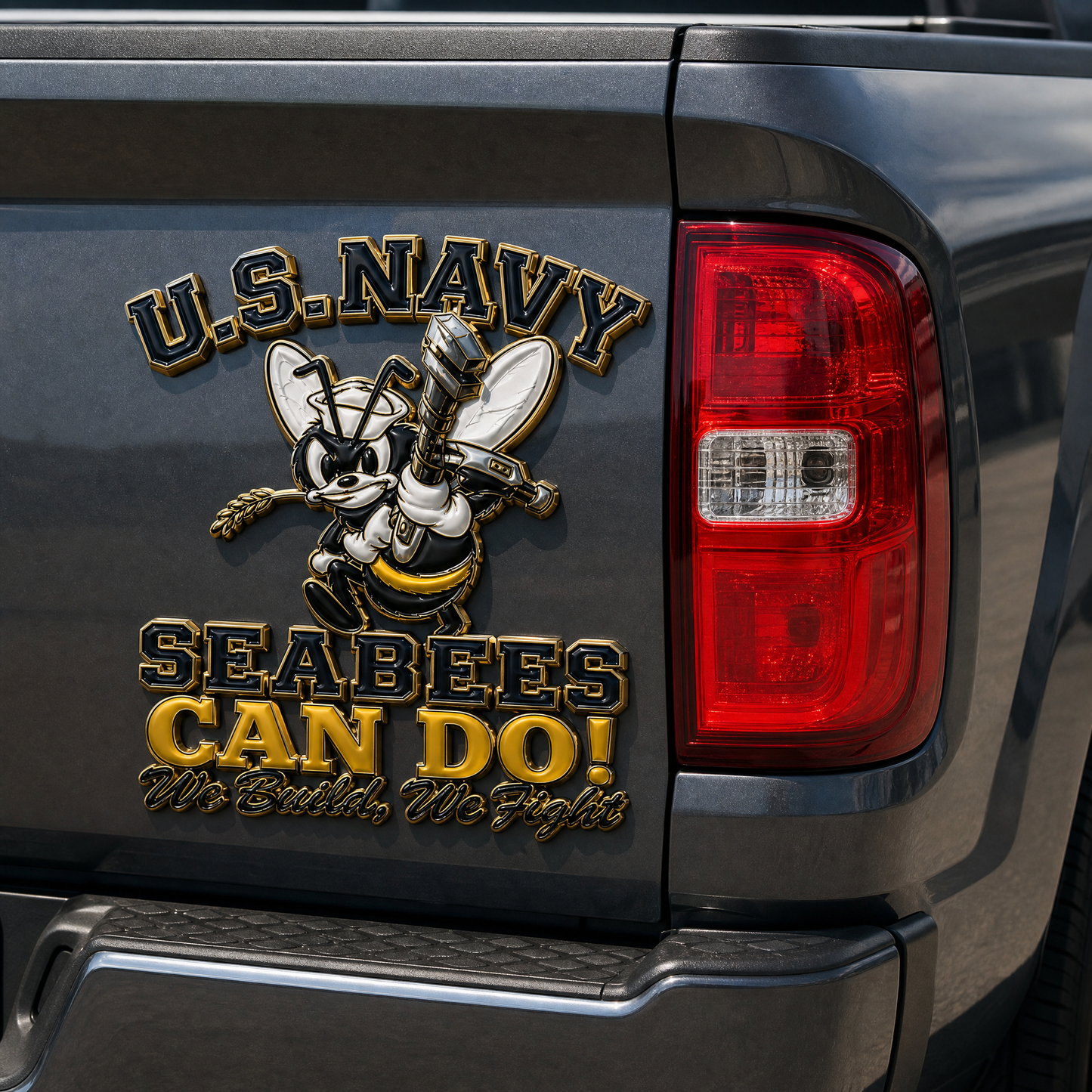 🐝⚓U.S. Seabees CAN DO! Veteran Tribute Metal Emblem