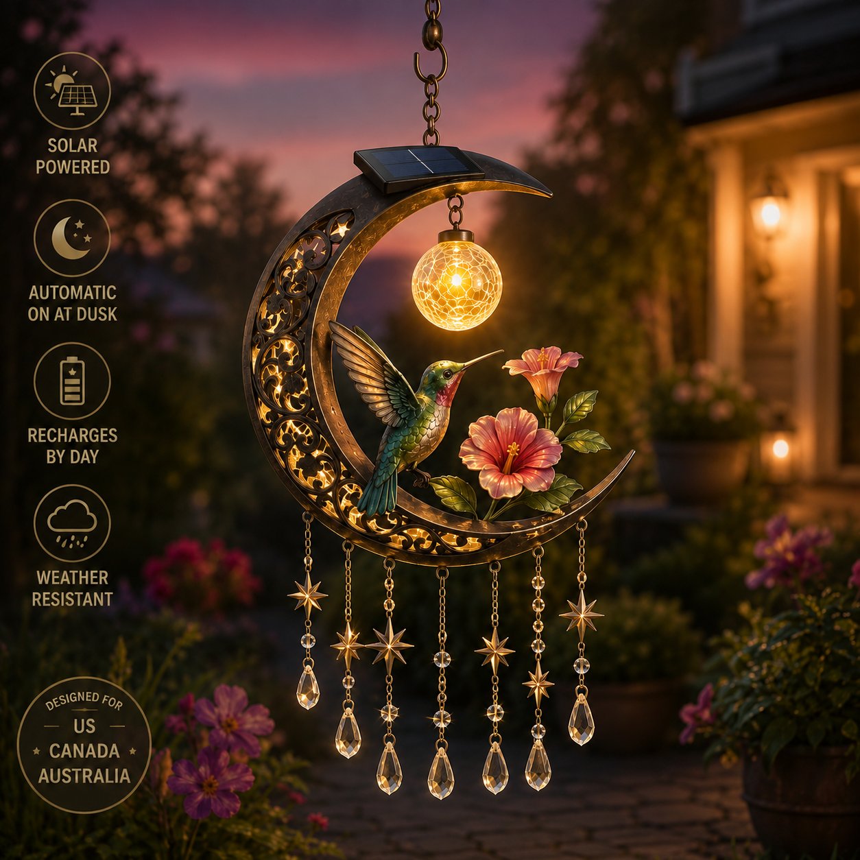 ✨Enchanted Moon Solar Garden Lights-A Little Moonlight. A Little Magic. Every Night.