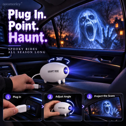 🎃 Halloween-Fensterprojektor ✨ 16 gruselige Filme – USB-betriebene Halloween-Dekoration