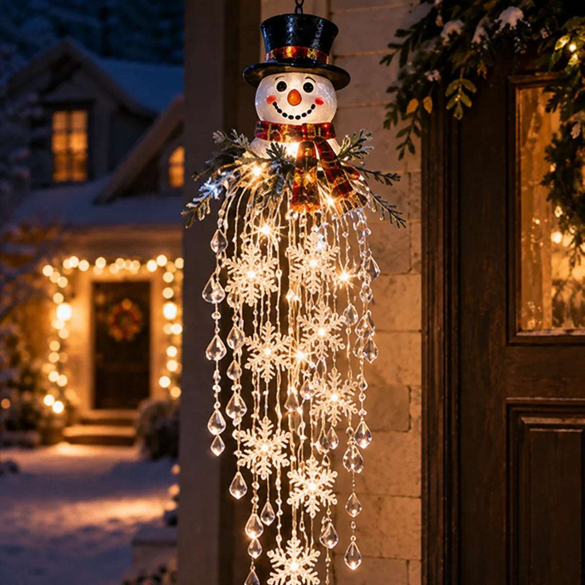 ✨❄️Crystal Cascade Christmas Light™ – Hanging Snowflake & Crystal LED Porch Décor