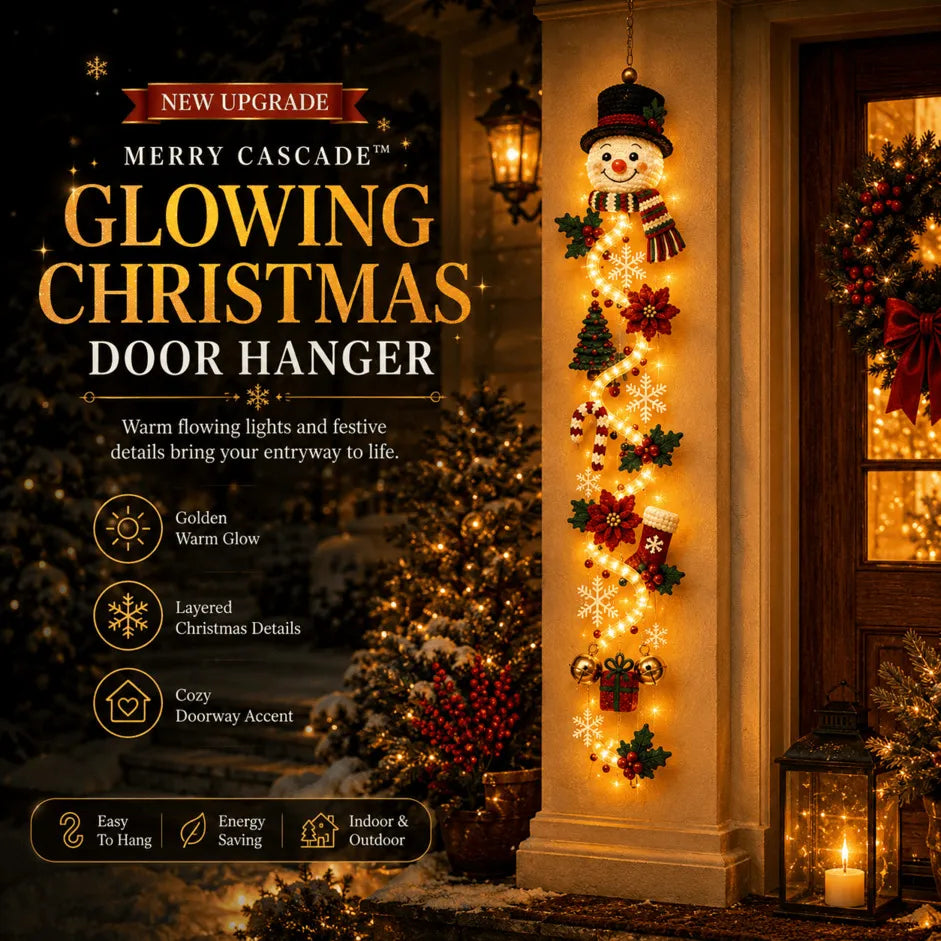 ⏳ Last Day 49% OFF 🎄 Glowing Christmas Door Hanger