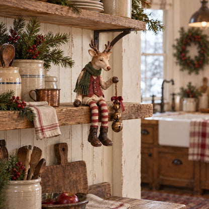 🤎Vintage Old Reindeer Shelf Sitter