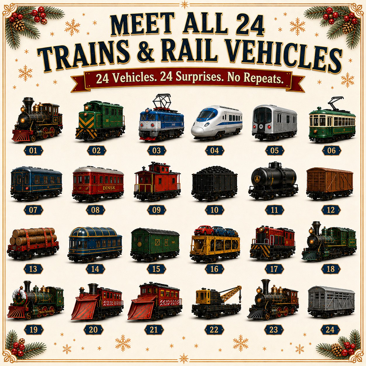 🔥Last Day 49% OFF - 🚂Trains & Rail Vehicles Advent Calendar 2026 – 24 Railway Surprises