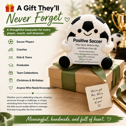 ⚽ Positive Soccer Buddy|Handmade Crochet Encouragement Gift 💚