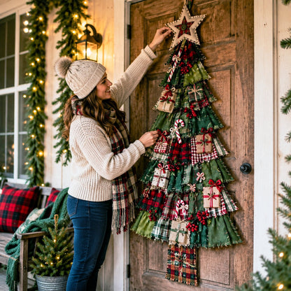 🎄Beginner-Friendly DIY Oversized Patchwork Christmas Tree Door Hanging Kit | Complete Kit with All Tools & Step-by-Step Guide Included 💕