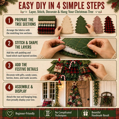🎄Beginner-Friendly DIY Oversized Patchwork Christmas Tree Door Hanging Kit | Complete Kit with All Tools & Step-by-Step Guide Included 💕