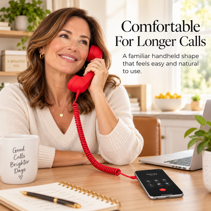 📞Vintage Select Bluetooth Phone Handset - Wireless/Wired and USB Phone Receiver for Comfortable Calls, Bluetooth/Type-c Port📞