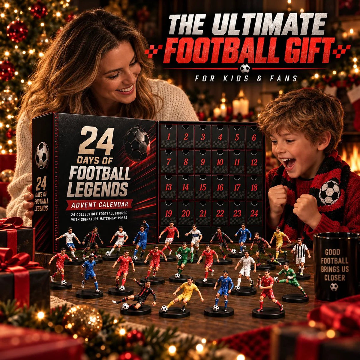 24 Days of Football Legends Advent Calendar | 24 Collectible Player Figures