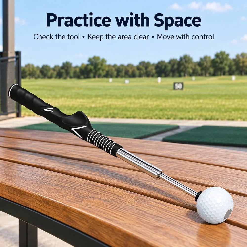 💥🏆Golf Grip Practice Tool with Contoured Handle and Ball End