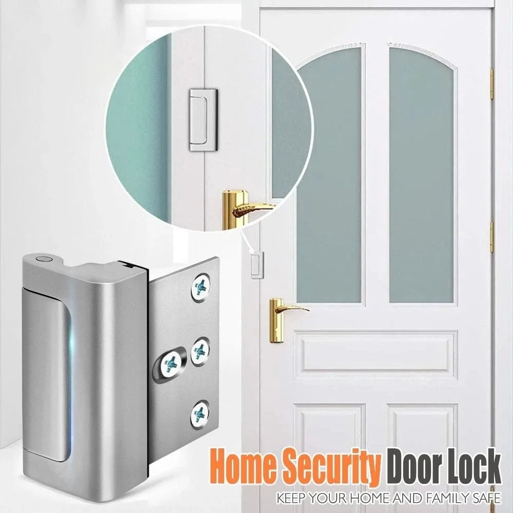 🔒Home Security Door Lock, Childproof Reinforcement Door Lock, Anti‑Intrusion Safety Door Latch for Bedroom Apartment