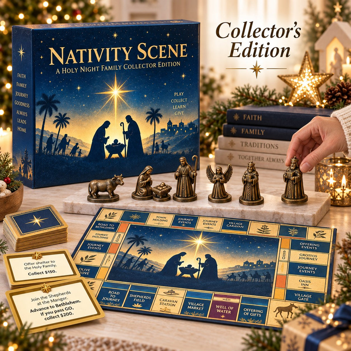📜 Biblical Themed Monopoly Game | Detailed Nativity Characters, Perfect for Church Events & Family Holiday Memories