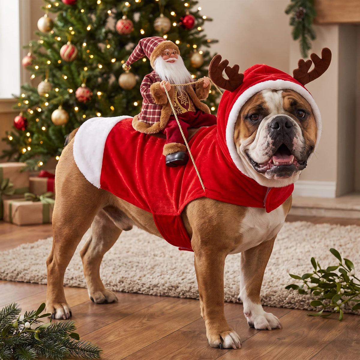 🎅 Christmas Dog Costume-Turn Your Dog Into Santa’s Funniest Christmas Ride! 🐶🎄