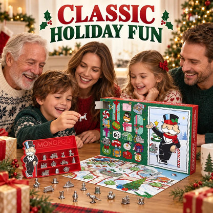 🎲 Monopoly Token Advent Calendar | 24 Collectible Game Tokens with Display Stand for Christmas Countdown Fun 🎄