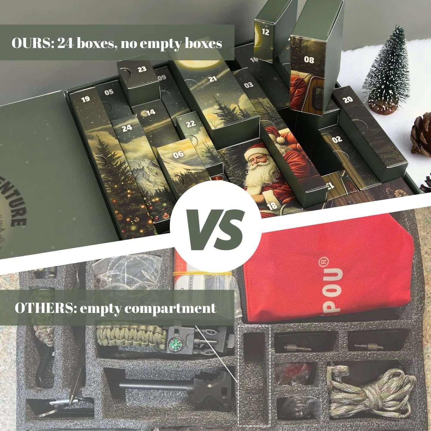⏰Limited time free shipping!🎄 2026 Men's Survival Advent Calendar