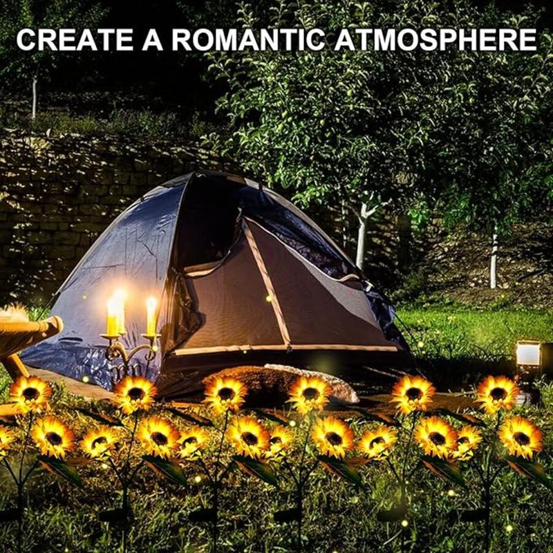 2-Piece Solar LED Sunflower Garden Lights, Realistic