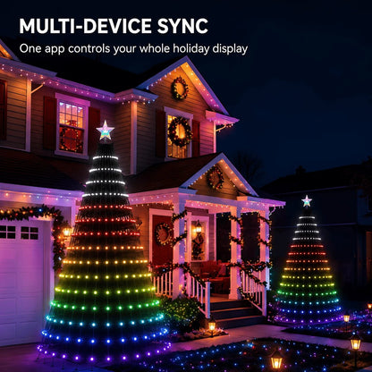 App‑Controlled Christmas Tree Light String, DIY Programmable Music Sync Fairy Lights | Create Custom Holiday Lighting Displays
