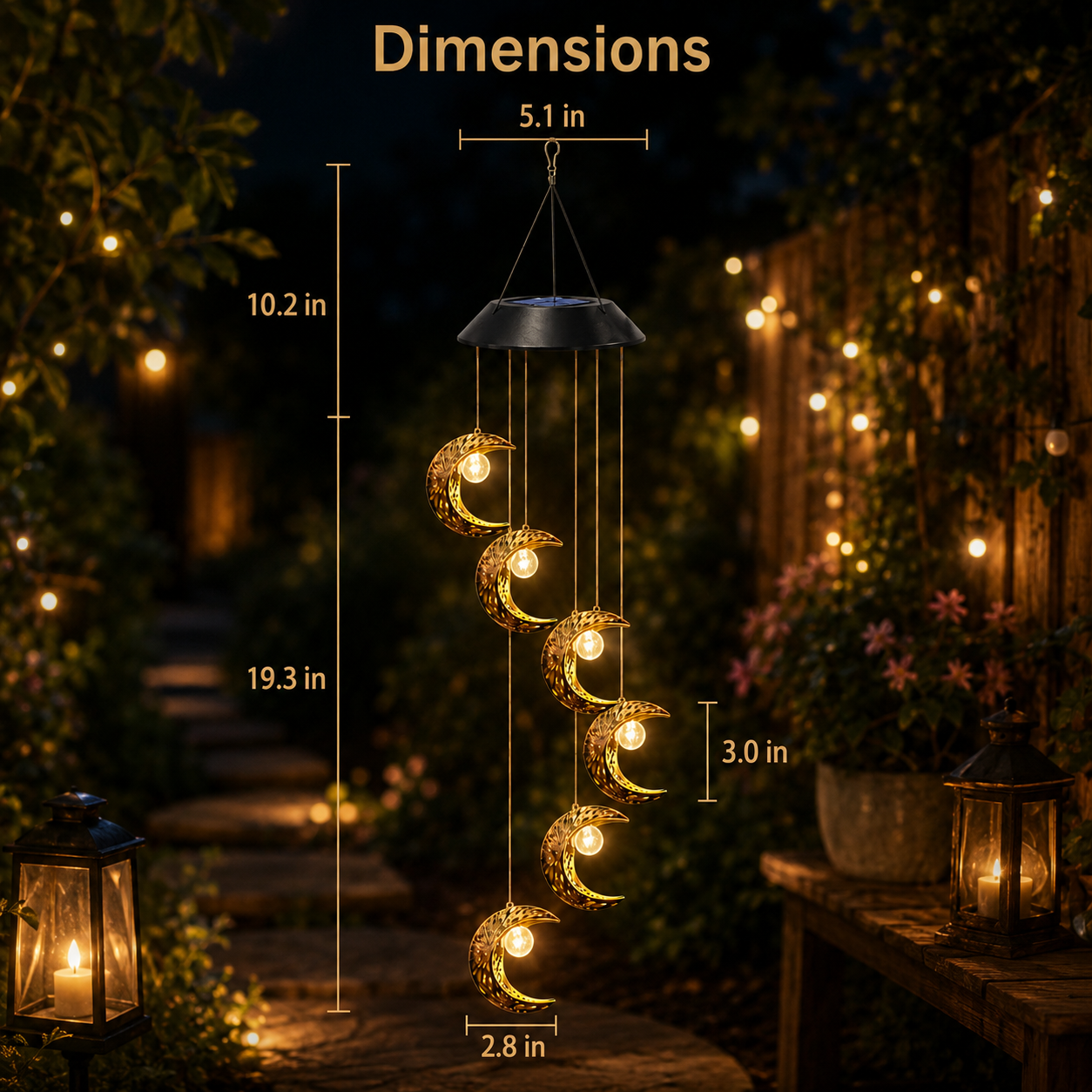 🌙Moonlit Reverie Solar Wind Chime