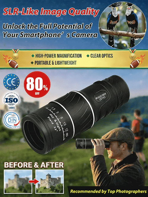 Used by American Mountain Guides! 100x HD Monocular, IPX5 Waterproof & Fog-Proof🧭🔭