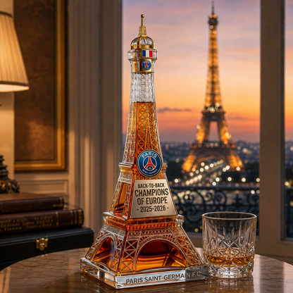 🎁🗼PSG Eiffel Tower Champions Trophy Decanter Whiskey Bottle