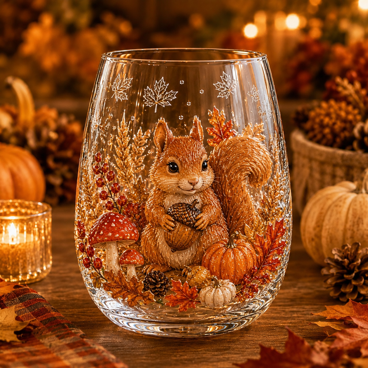 🍂✨Autumn Harvest 3D Glass Cup Gift Set – 6 Festive Designs