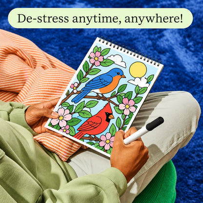 🌿 Trace-By-Groove Guided Flow Art Coloring Pad with Double-Sided Markers 🎨