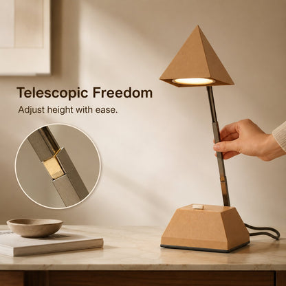 💡 Pyramid Telescopic Desk Lamp|Height Adjustable Foldable Decor Lamp for Bedroom & Study Room Lovers