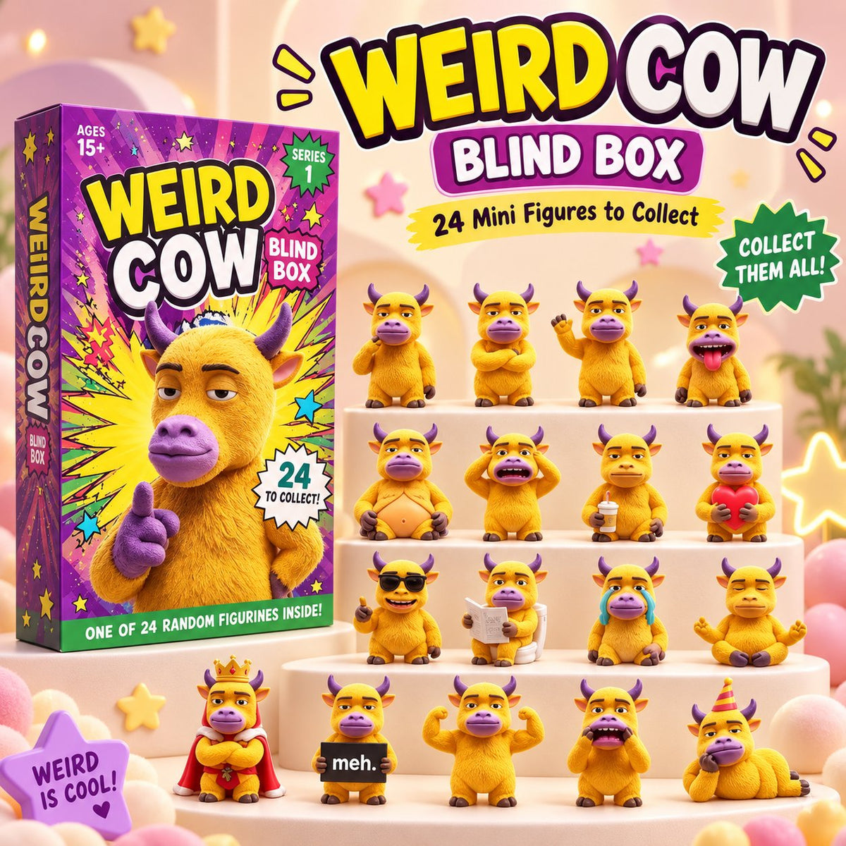 🐮 Crazy Cow Blind Box Figures