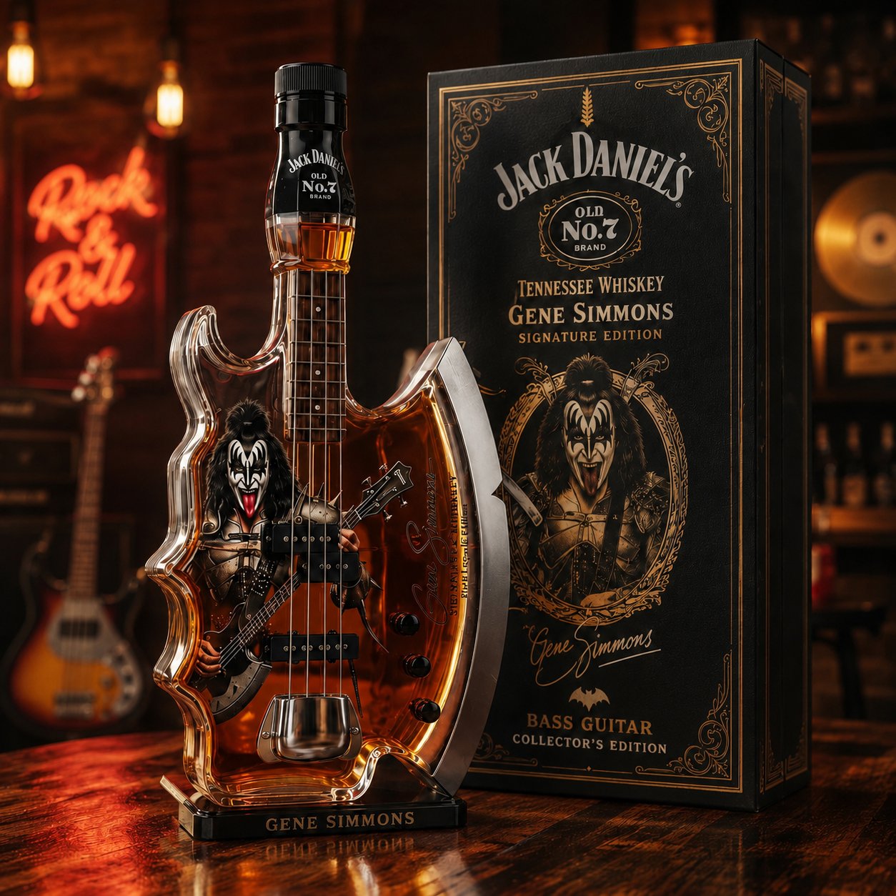 Gene Simmons Signature Bass Guitar Whiskey Decanter