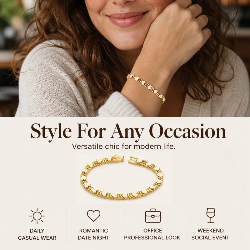 💛49% OFF! ✨Women’s Elegant Heart Link Bracelet – Delicate Charm, Timeless Design & Comfortable Fit 💝