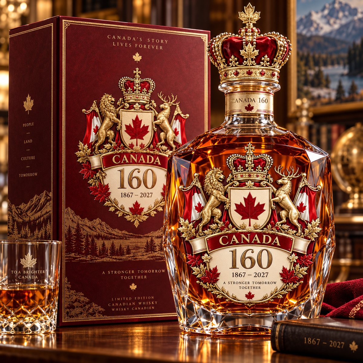 🍁🇨🇦 Canada 160 Collector Decanter 🥃✨